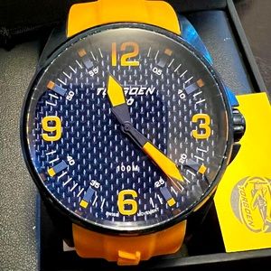 Men’s Torgoen T10 Warbler Carbon Sapphire 44mm Orange Silicon Strap